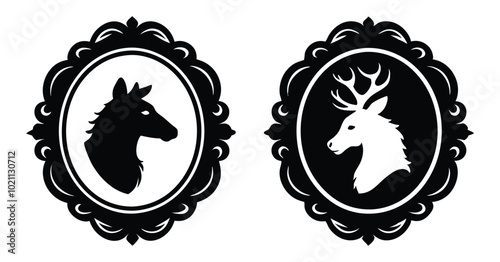cameo silhouette vector on white background
