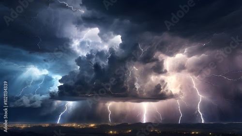 Intense Storm Clouds Gathering Over a Calm Body of Water, Capturing the Contrast Between Natural Power and Tranquility for Use in Environmental, Atmospheric, and Abstract Photography