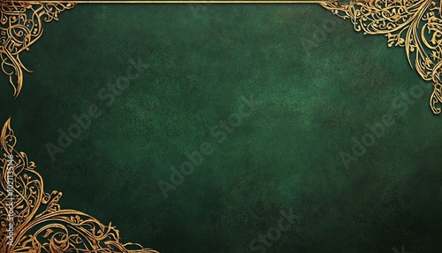 Green and Gold Ornate Background.