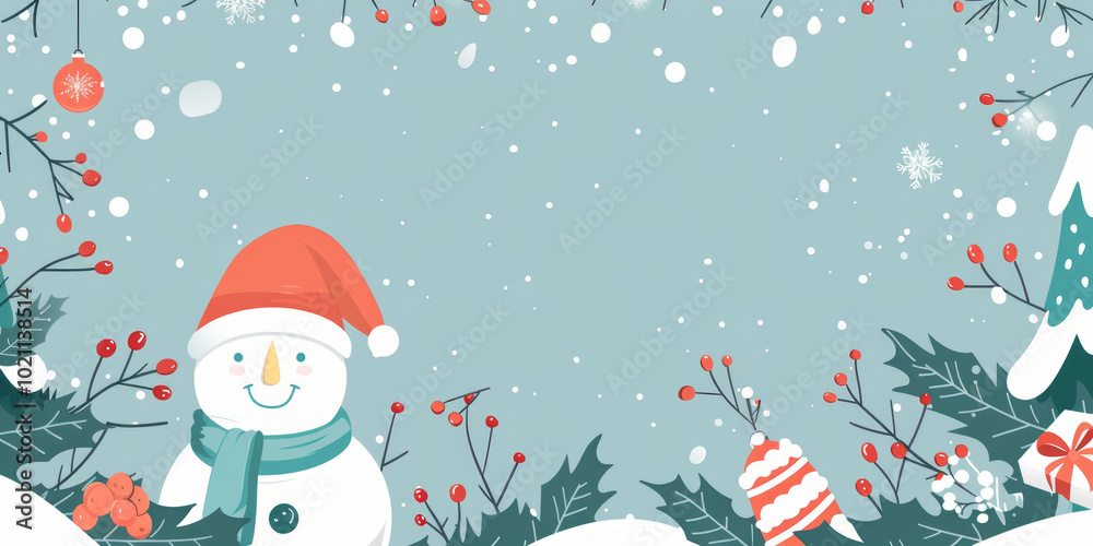Christmas Tree with Snowflakes, a Festive Winter Illustration,Generated By Ai Christmas Tree with Snowflakes, a Festive Winter Illustration,Generated By Ai