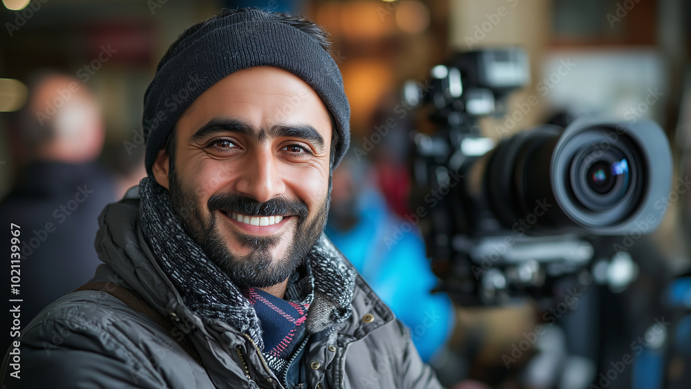 Middle Eastern Man Filmmaker - photographer, smile, camera, portrait, professional, filming, media, happiness, men, lifestyle, photography, content creator Middle Eastern Man Filmmaker - photographer, smile, camera, portrait, professional, filming, media, happiness, men, lifestyle, photography, content creator