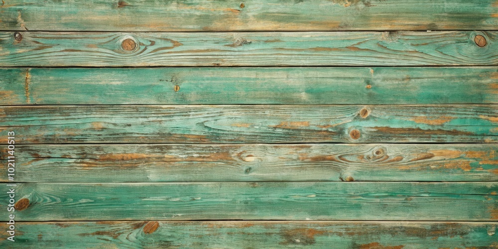 Weathered Green Wooden Plank Background with Distressed Paint Weathered Green Wooden Plank Background with Distressed Paint