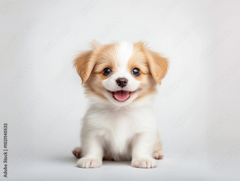 Cute white little puppy blurry background Cute white little puppy blurry background