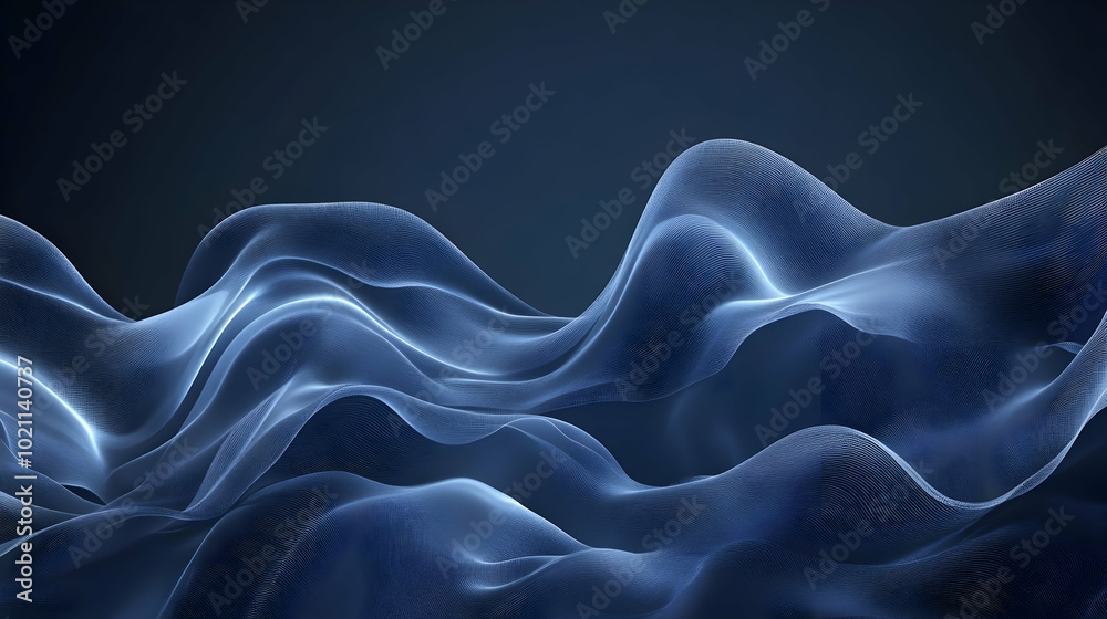 Obraz premium Abstract Background with Blue Wavy Lines