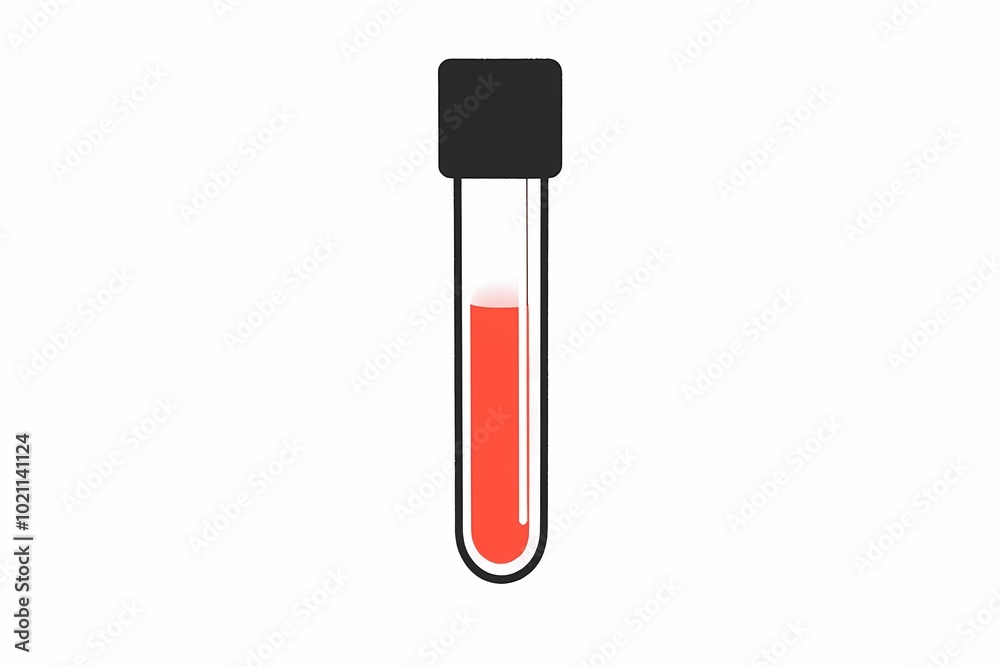 Test tube with blood sample for analysis in a lab setting, perfect for healthcare, diagnostics, and medical research illustrations. Test tube with blood sample for analysis in a lab setting, perfect for healthcare, diagnostics, and medical research illustrations.