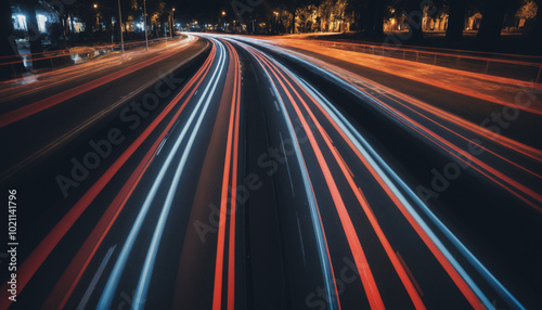 Wallpaper Mural traffic on highway at night Torontodigital.ca