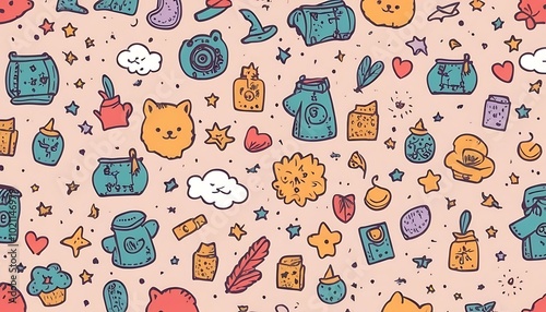 seamless pattern with cats