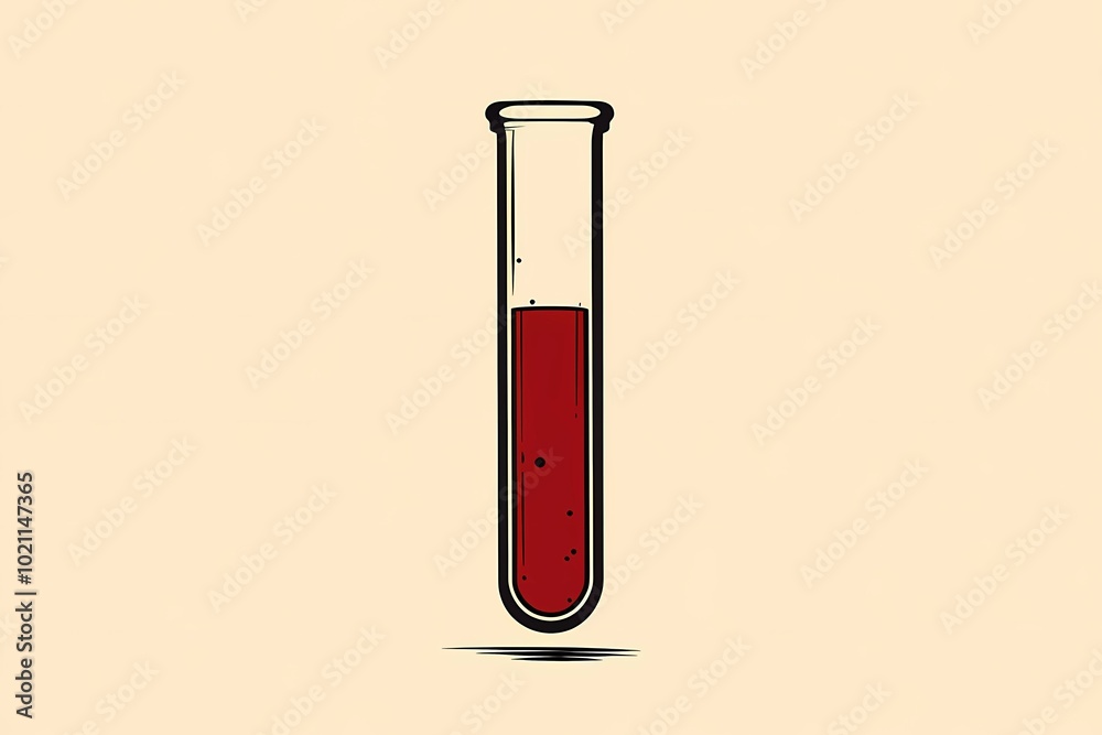 Blood test tube for analysis, set against a medical laboratory background, great for healthcare, diagnostics, and clinical illustrations. Blood test tube for analysis, set against a medical laboratory background, great for healthcare, diagnostics, and clinical illustrations.