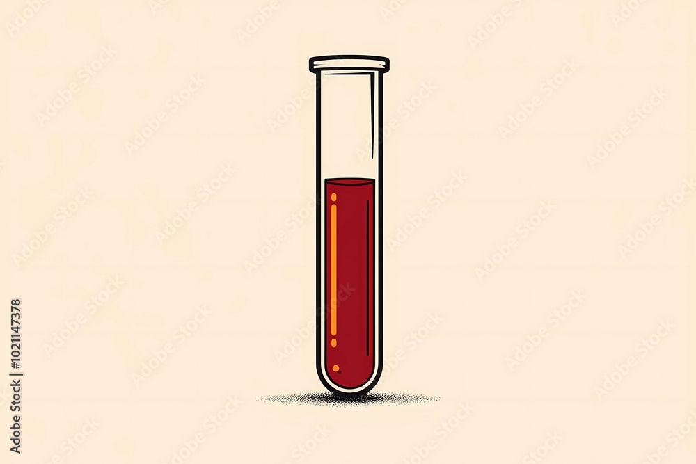 Blood test tube for analysis, set against a medical laboratory background, great for healthcare, diagnostics, and clinical illustrations. Blood test tube for analysis, set against a medical laboratory background, great for healthcare, diagnostics, and clinical illustrations.