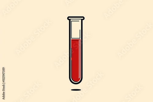 Blood test tube for analysis, set against a medical laboratory background, great for healthcare, diagnostics, and clinical illustrations.