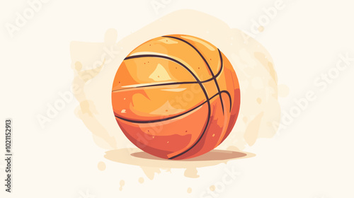 Illustration of a basketball ball on a light background. Basketball.