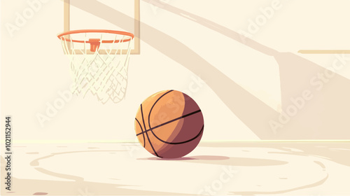 Illustration of a basketball ball on a light background. Basketball.