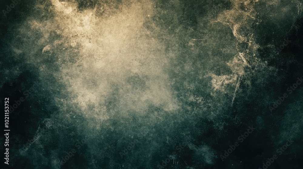 Obraz premium A textured abstract background with dark and green hues creating a moody atmosphere.