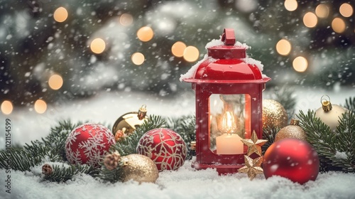 The Lantern in Winter Scene