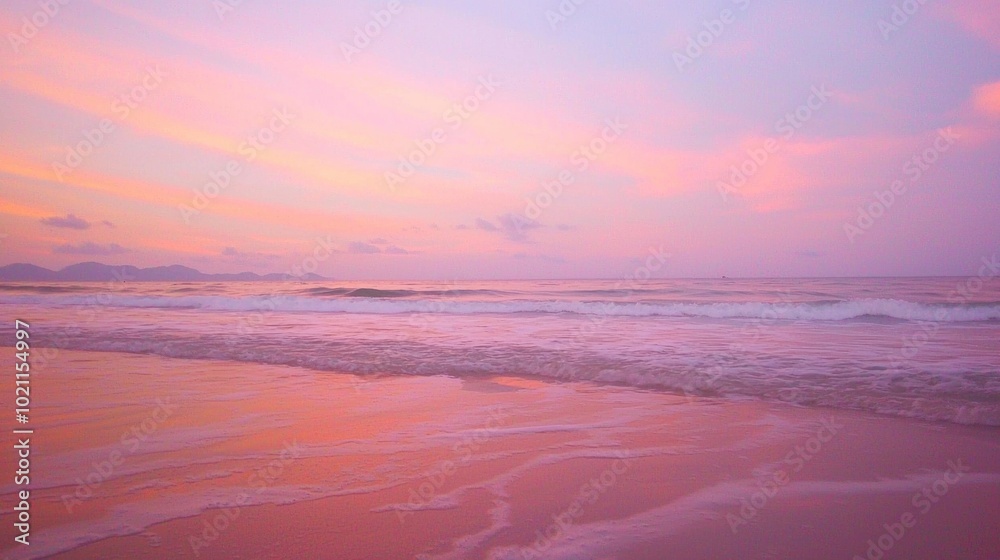 Serene Sunset Romance: Tranquil Beach Scene at Dusk in Unseen Thailand with Fiery Sky and Soft Waves, Ultra Detailed Photography Serene Sunset Romance: Tranquil Beach Scene at Dusk in Unseen Thailand with Fiery Sky and Soft Waves, Ultra Detailed Photography