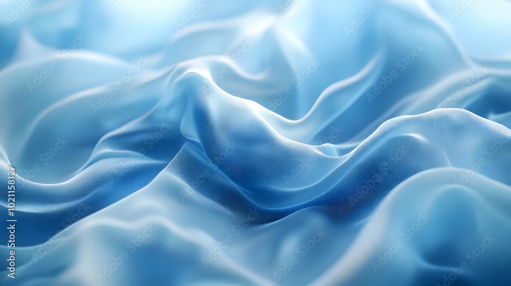 Fototapeta premium Abstract Blue Fabric Waves Background