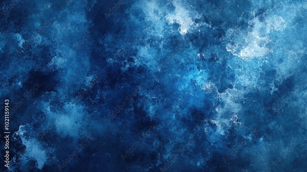 Fototapeta premium An abstract design featuring deep blue and lighter shades, creating a calming oceanic effect.