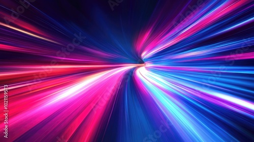 A vibrant burst of colorful light trails creating an abstract sense of movement and energy.