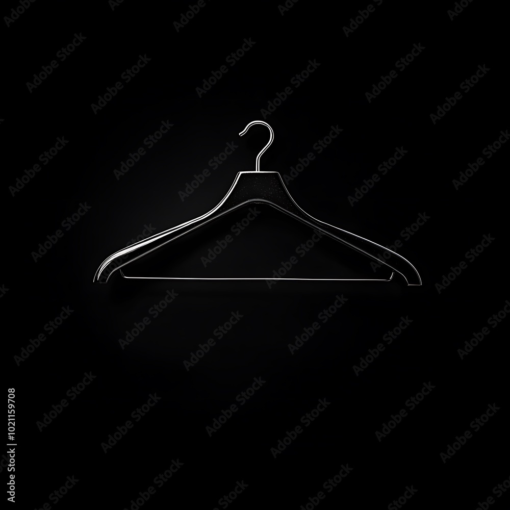 A sleek black hanger against a dark background, emphasizing minimalism and functionality. A sleek black hanger against a dark background, emphasizing minimalism and functionality.