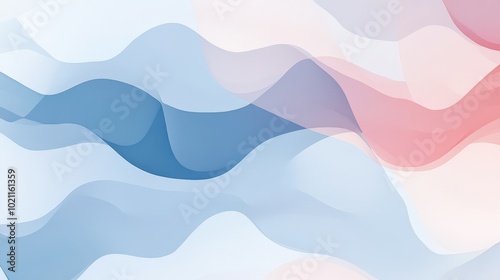 Abstract wavy pattern with soft pastel hues of blue, pink, and white creating a serene and calming visual experience.