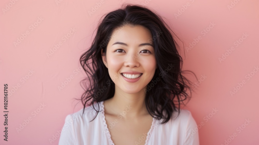 Portrait of a Smiling Young Woman with Black Hair Portrait of a Smiling Young Woman with Black Hair