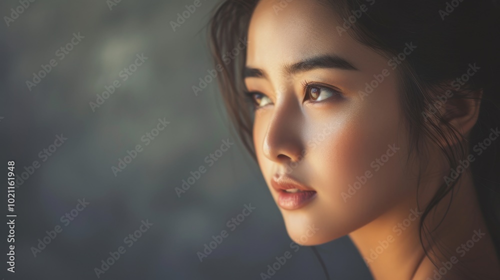 Close-up Portrait of a Woman with Soft Light Close-up Portrait of a Woman with Soft Light