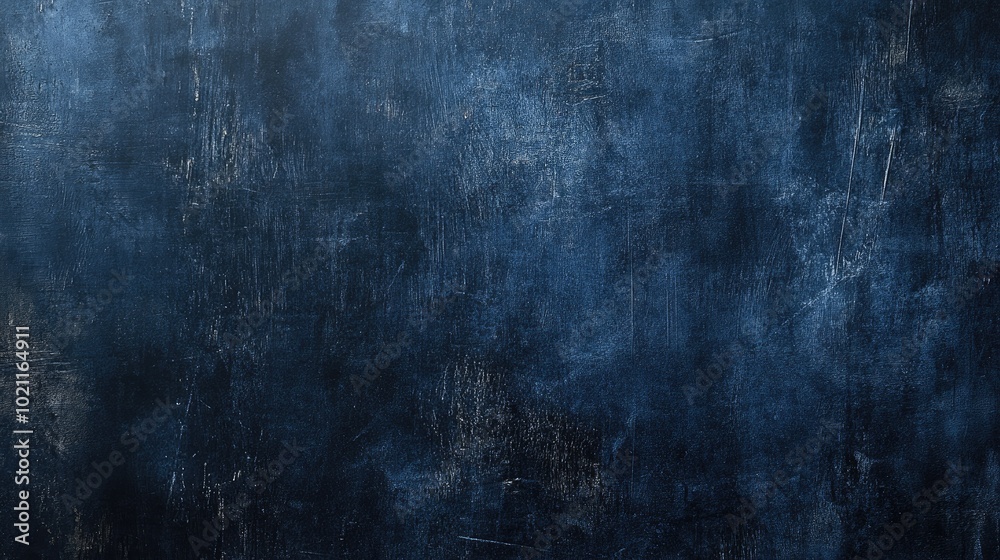Fototapeta premium Abstract blue textured background with dark tones and subtle scratches.