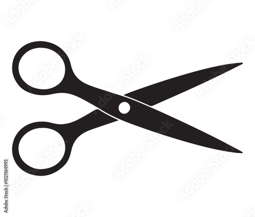 Scissors isolated on white background, Scissors icon design, Silhouette scissors icon