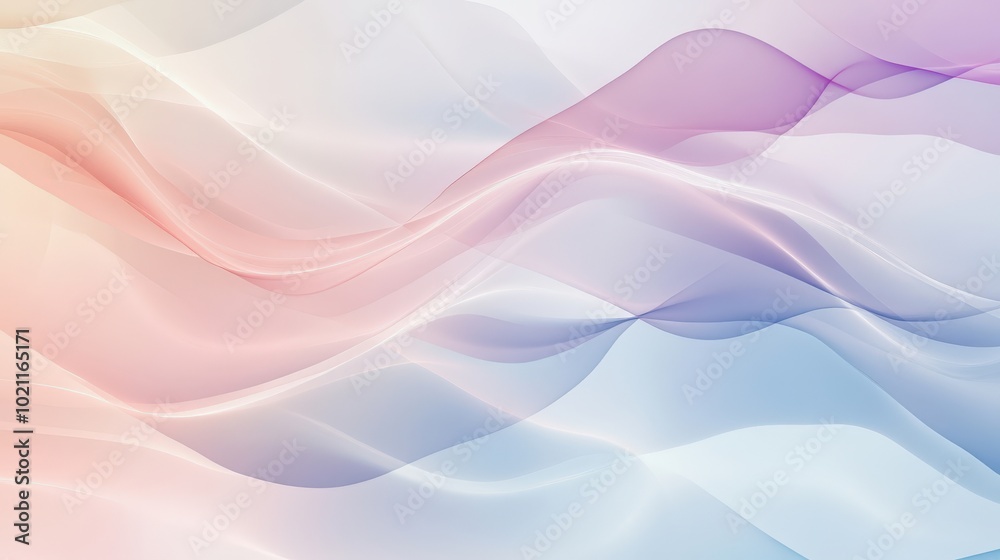 Obraz premium Abstract pastel waves create a soothing and ethereal visual experience.