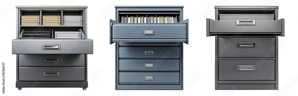 Modern office drawer cabinets for efficient storage Isolated on Transparent Background Modern office drawer cabinets for efficient storage Isolated on Transparent Background