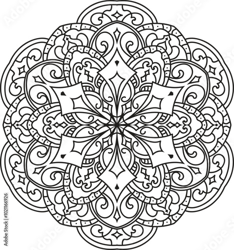 Mandala isolated on the white background Mandalas for coloring book color pages