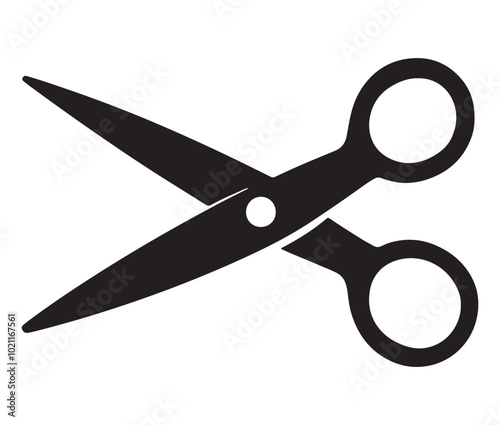 Scissors isolated on white background, Scissors icon design, Silhouette scissors icon