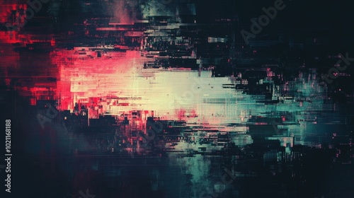 Abstract digital artwork with a blend of red, blue, and black hues, creating a chaotic yet mesmerizing visual effect.