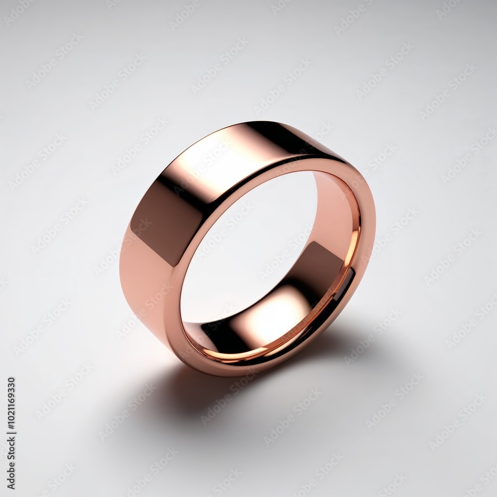 14k rose gold flat band ring simple yet sophisticated on plain white background 14k rose gold flat band ring simple yet sophisticated on plain white background