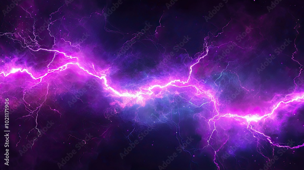 A captivating display of purple lightning against a cosmic backdrop, evoking a sense of energy and wonder.