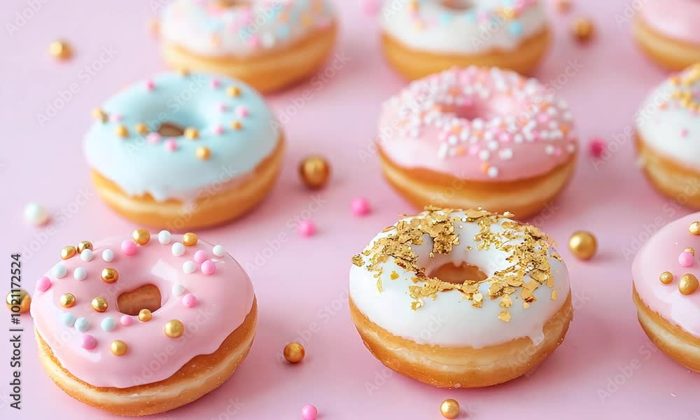 Donuts with edible gold leaf, luxurious and upscale Donuts with edible gold leaf, luxurious and upscale