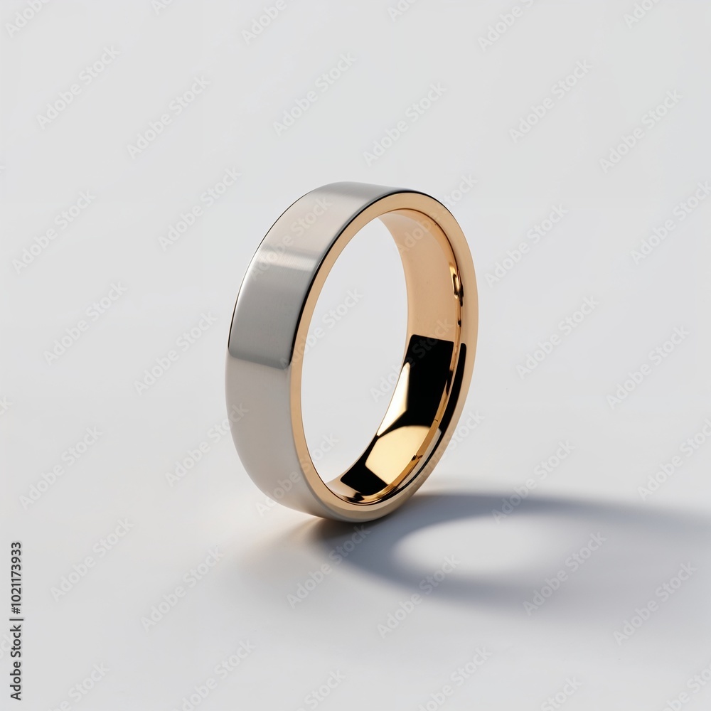 14k white gold flat band ring sleek and understated on plain white background 14k white gold flat band ring sleek and understated on plain white background
