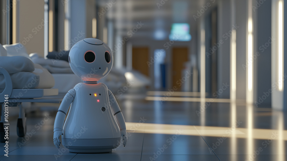 Robots take care of patients in smart hospitals and deliver necessary medical equipment to patients, Concept, Artificial intelligence, Consulting services and Future robotic healthcare Robots take care of patients in smart hospitals and deliver necessary medical equipment to patients, Concept, Artificial intelligence, Consulting services and Future robotic healthcare
