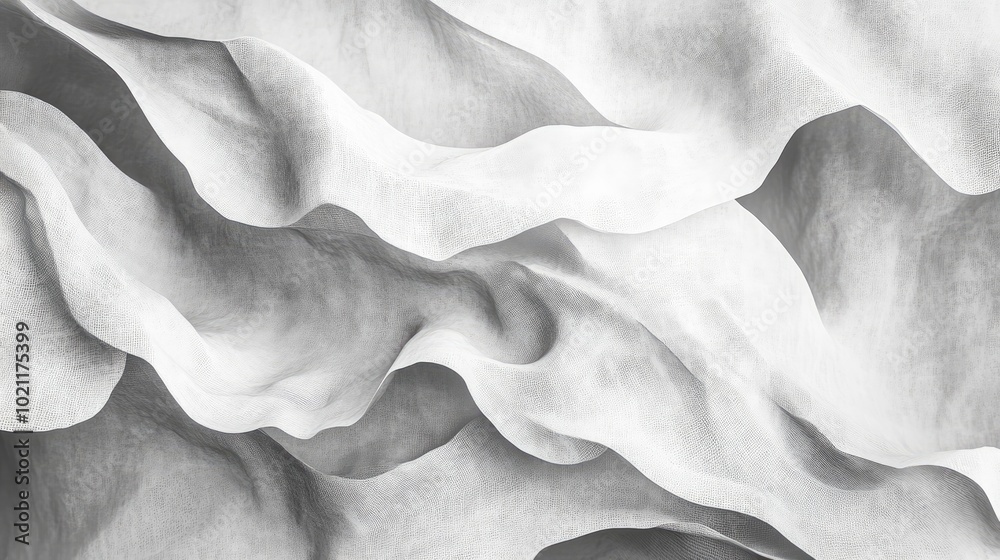 A close-up of flowing white fabric, showcasing intricate waves and soft shadows. A close-up of flowing white fabric, showcasing intricate waves and soft shadows.