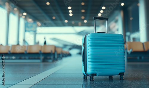 Modern Travel Luggage at Airport Terminal