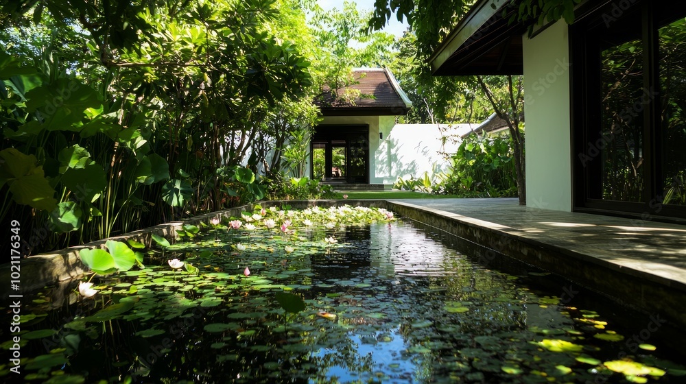 Serene Lotus Garden: Tranquil Thai Retreat for Reflection and Meditation | Ultra Detailed Photography