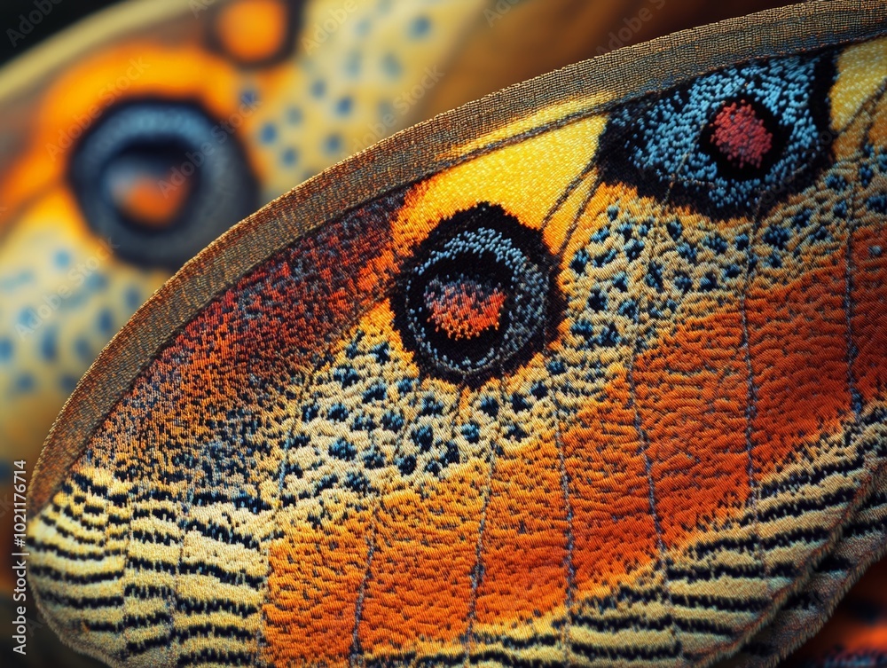 A Detailed Close-up View of a Moth's Wing, Revealing Intricate Patterns and Colors A Detailed Close-up View of a Moth's Wing, Revealing Intricate Patterns and Colors