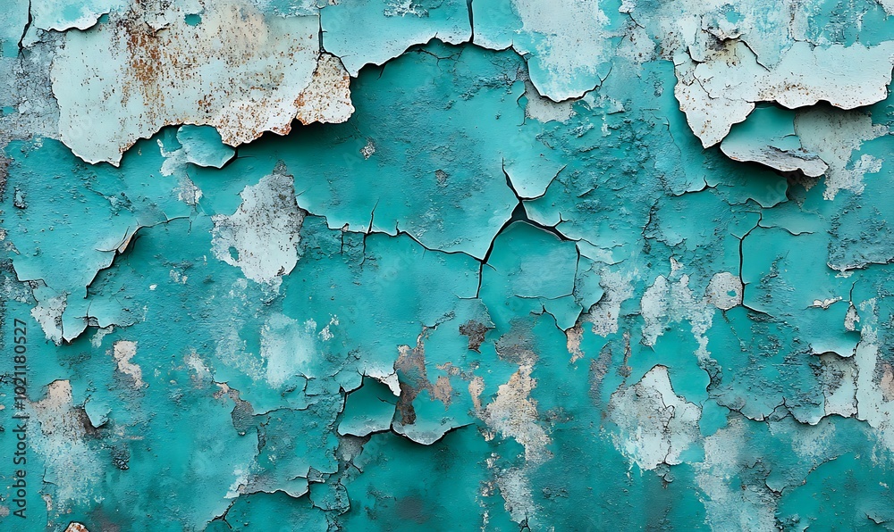 A close-up of a weathered, peeling turquoise wall, showcasing textures and colors that highlight age and decay. A close-up of a weathered, peeling turquoise wall, showcasing textures and colors that highlight age and decay.
