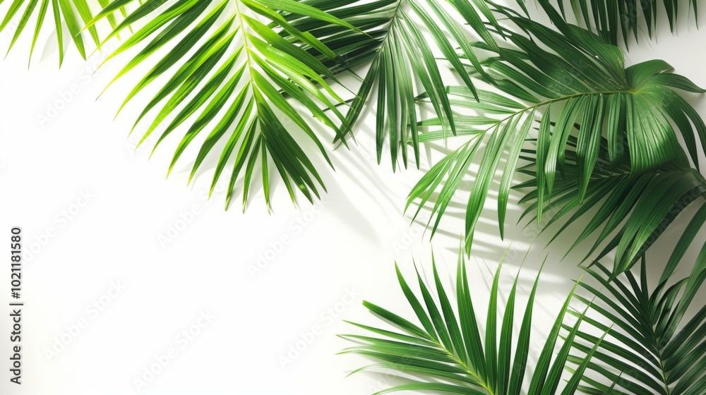 Tropical Palm Leaves on White Background Tropical Palm Leaves on White Background