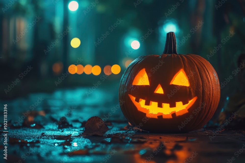 Scary Halloween background with generative ai