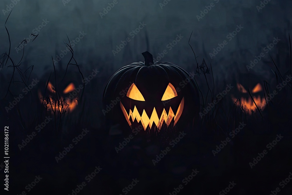 Scary Halloween background with generative ai Scary Halloween background with generative ai