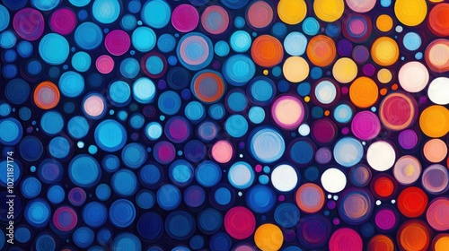 A collection of colorful circles on a white background