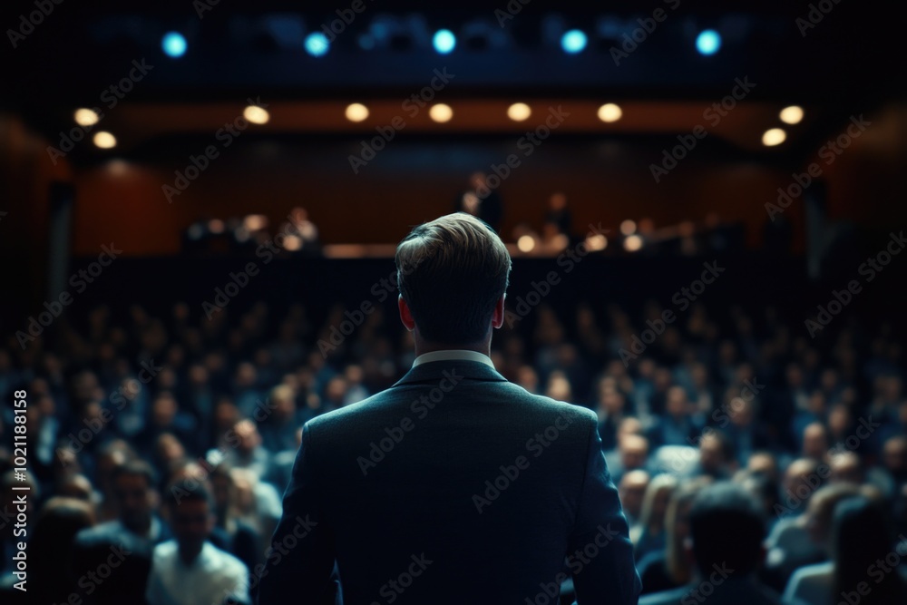 A person standing among others, potentially giving a speech or presentation A person standing among others, potentially giving a speech or presentation
