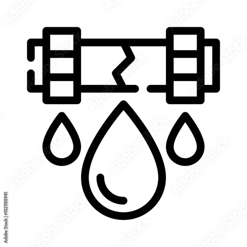 Water Leak Sensor line icon