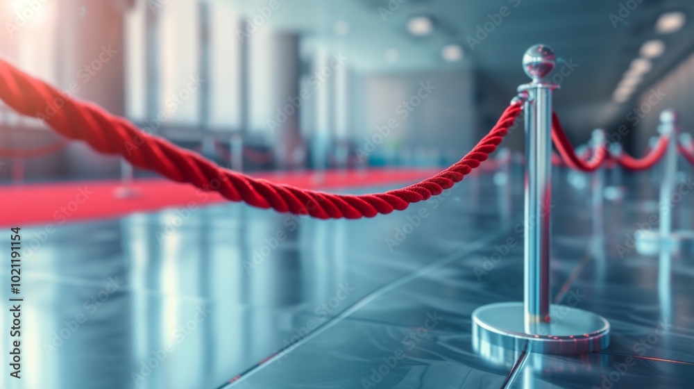 Fototapeta premium Red Velvet Rope Barrier at Event Entrance